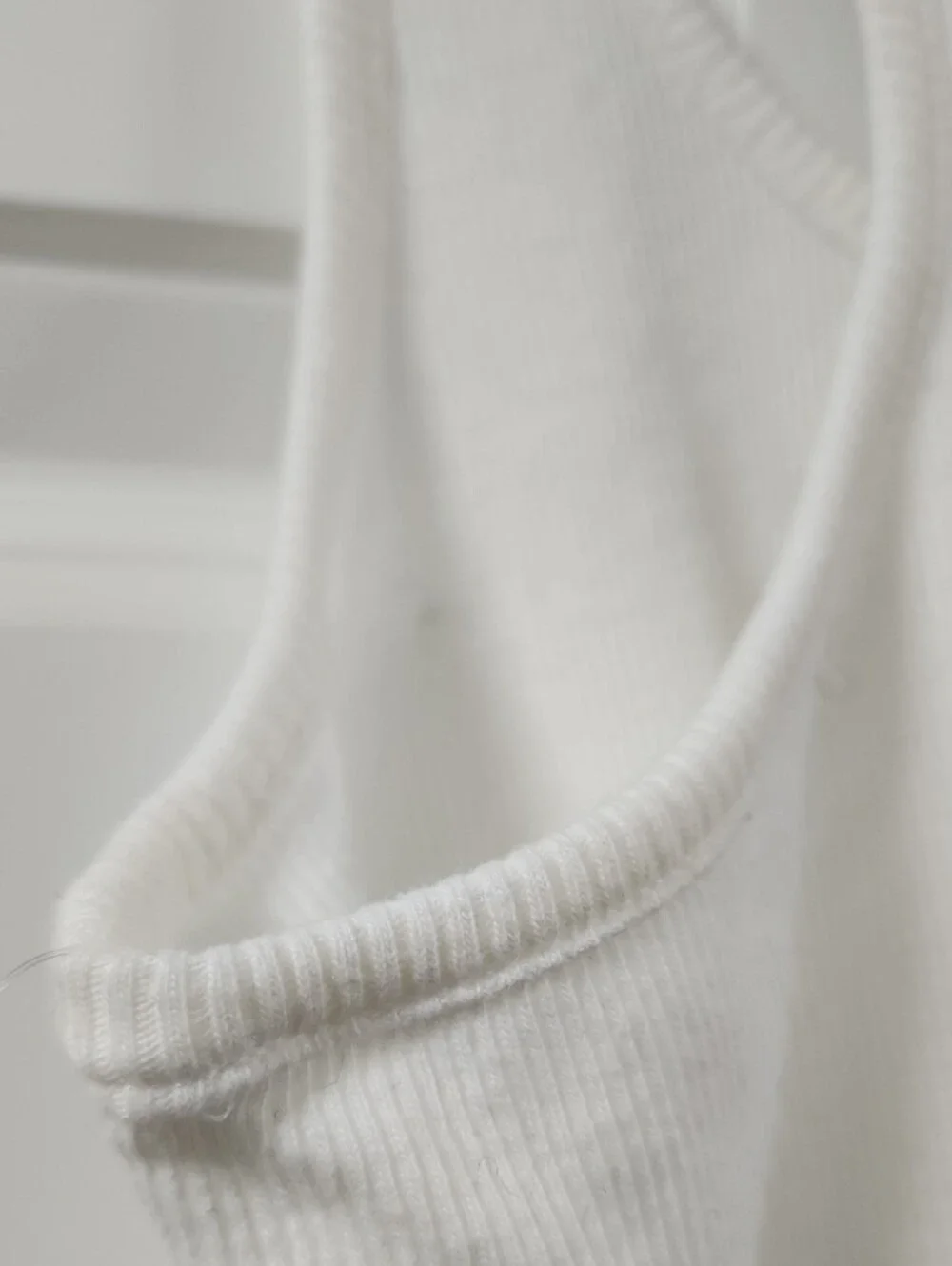 Ralph Lauren White Ribbed Racerback Tank Dress with Flounce Hem